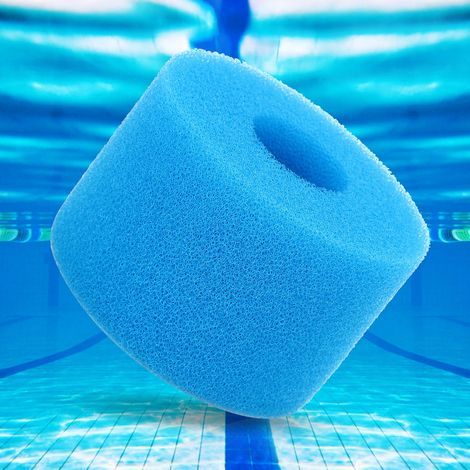 Élément filtrant de piscine lavable et réutilisable, colonne éponge concentrique bleue pour filtration spa et piscine (1/5)