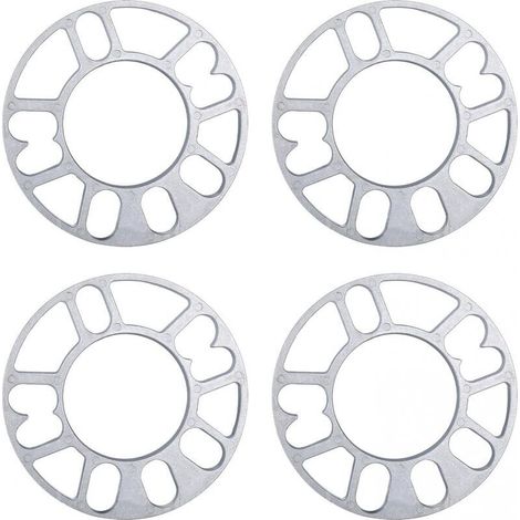 4 Pcs Entretoises De Roues En Alliage Aluminium, joints de moyeu de roue élargis modifiés, elargisseur de voie, 3mm d'épaisseur entretoises de roue universelles (1/5)