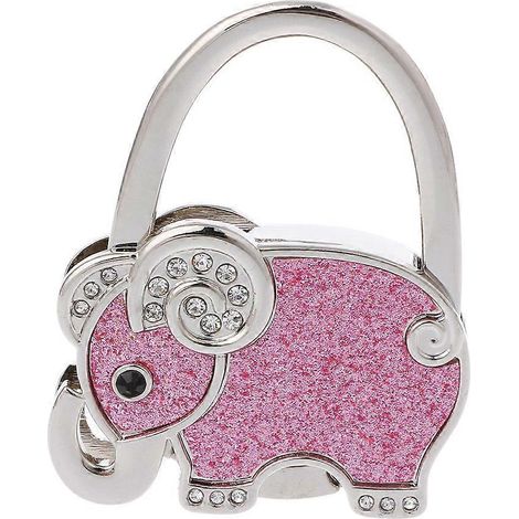 Rosa, faltbarer Tisch-Handtaschenhaken in Elefantenform, Taschenhalter aus Metall (1/5)