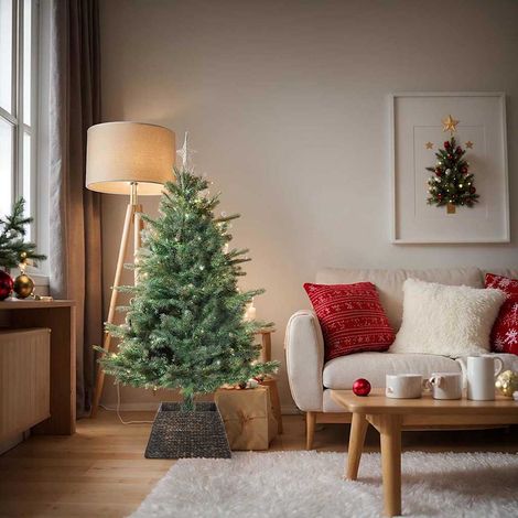 Weihnachtsbaumkragen Schwarz 50 x 50 x 25 cm Wasserhyazinthe