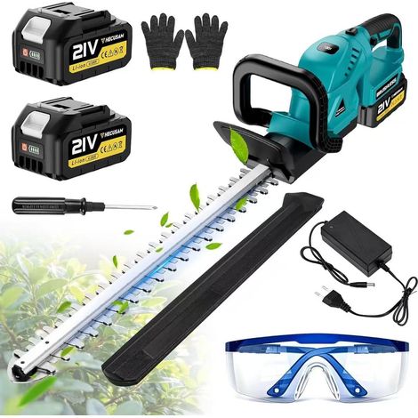 52CM Taille-Haies sans Fil, Moteur sans Balais, Taille Haie Batterie avec 2 Batteries 4,0 Ah, SK5-lame Double Action, diamètre de Coupe 17 mm, PoignéE Pivotante à 180°, pour Haies, Arbres (1/5)