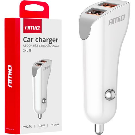 Caricabatterie da auto 2x USB-A 2.1A amio-03874 (1/5)