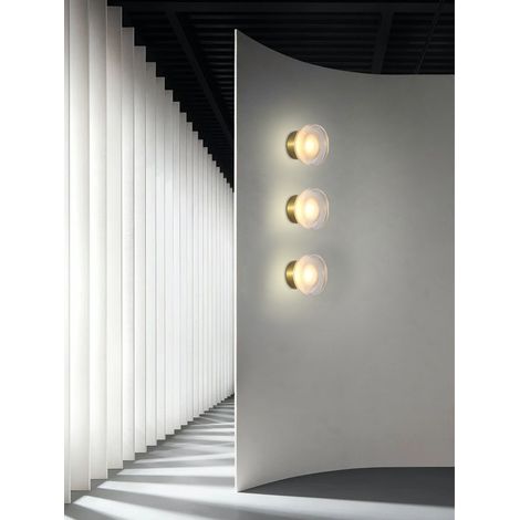 Applique Murale Moderne Lampe Murale Métal Acrylique Blanc Chaud Eclairage Lumière Doré Ø13,5cm 3Pcs (1/5)