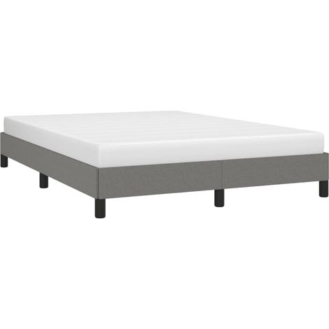 Cadre de lit sans matelas gris foncé 140x200 cm tissu vidaXL (1/5)