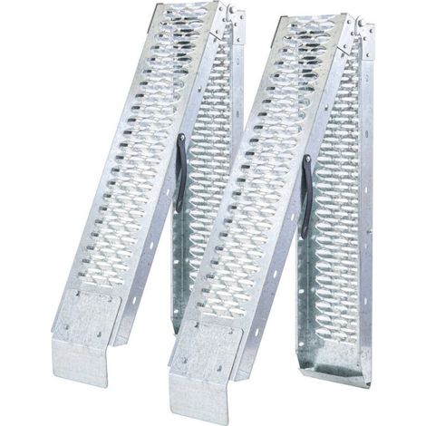 Rampes de chargement pliables - Acier renforcé - Lot de 2 - Galavanisées - Poids max 440 Kg - Largeur : 22cm - Long : 190cm (1/5)