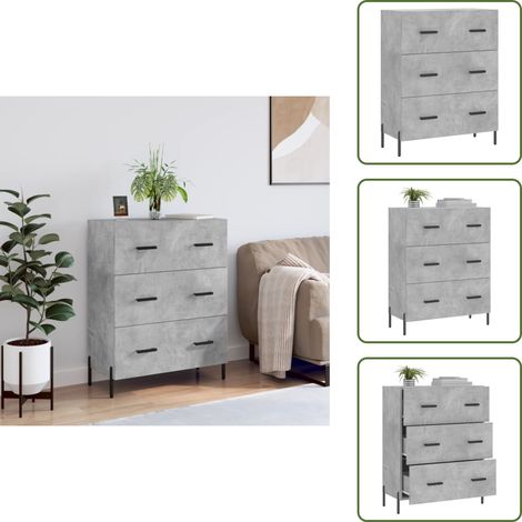 Sideboard Betongrau 69,5x34x90 cm Holzwerkstoff - Sideboard - Wohnwand - Regal - Wohnzimmermöbel - Holzmöbel (1/5)
