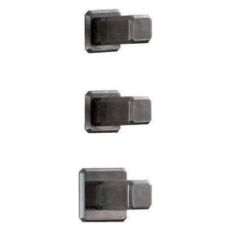 Façade mitigeur thermostatique encastrée Italy chromé noir brossé poignées marquinia - CRISTINA ONDYNA IT77275MQ