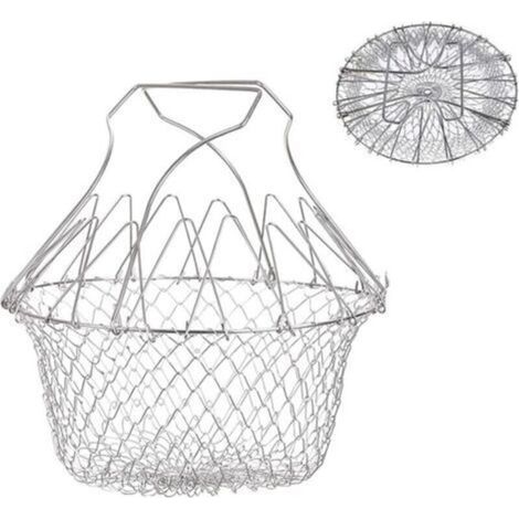 Panier à Frire, Panier a Salade Tamis Cuisine Inoxydable Fry Extensible Chef Panier Cuisine (1/5)