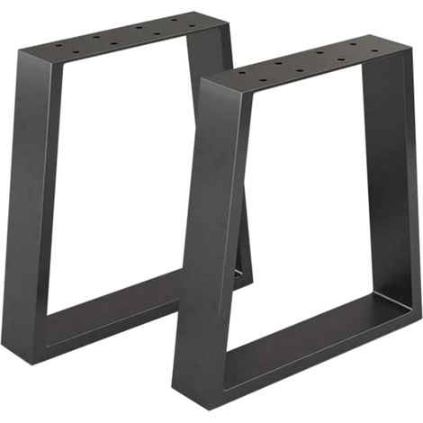 Juego de 2 patas de banco Marstal acero 42 x 40 x 6 cm negro mate (1/4)