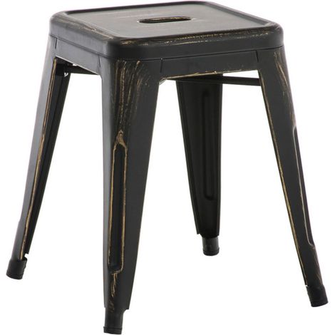 Sgabello impilabile dal design industriale altezza 46 cm in metallo oro 100005495
