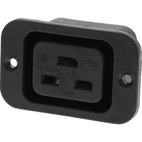 Connecteur IEC Femelle C19 RS PRO, Montage panneau, 20A, fusibles ( Prix pour 1 )