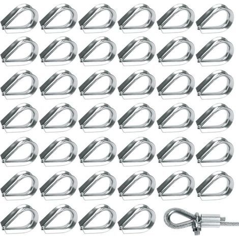 Lot de 50 cosses de câble en acier inoxydable 304 – Pour câbles métalliques 2mm – Fixation stable et durable – Résistantes à la corrosion (1/5)