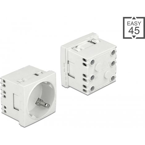 Delock Tomacorriente Easy 45 con conexiÃ³n a tierra con una disposiciÃ³n de 45Â° extensible 45 x 45 mm