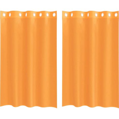 Maison Exclusive - Rideaux en voile avec œillets 2 pcs orange 140x175 cm (1/5)