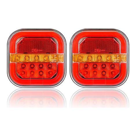 LED Feux Arrière de Remorque avec étanche Feu de Position de Frein Clignotant Dynamique Réflecteur de Lumière de Plaque D'immatriculation pour RV Caravane Van Camion (1/5)