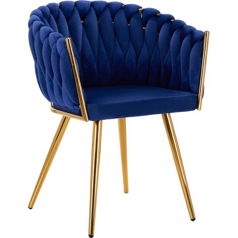 Silla 4Rico QS-GW06G de terciopelo azul marino (1/5)