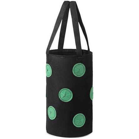3 sacs de plantation de fraisiers de 8,7 litres, sacs de plantation suspendus pour le jardin, 13 trous, sac de plantation pour fraises, herbes aromatiques, etc. (1/5)