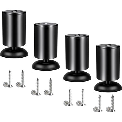 Vierteilige Möbelfüße aus Edelstahl, geeignet für Schreibtische, Sofas, Tische, 120 mm, schwarz (1/5)