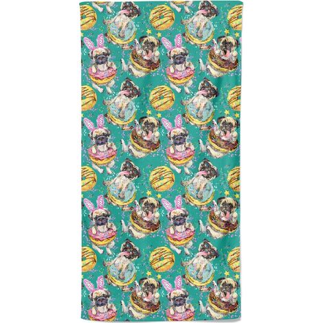 TELO MARE in spugna DONUTS DOG misura grande cm. 90 X 170 (1/5)