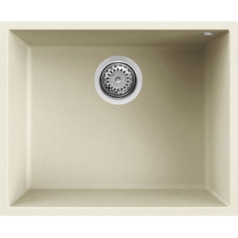 Elleci Quadra 105 Sottotop LGQ10539BSO Fregadero Empotrado 1 Cubeta 54x44 cm Granitek Bianco Soft 39