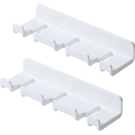 Crochet collant de rangement mural, crochet non perforé pour salle de bain et cuisine en pâte, support pour brosse à dents de salle de bain (blanc) (1/4)