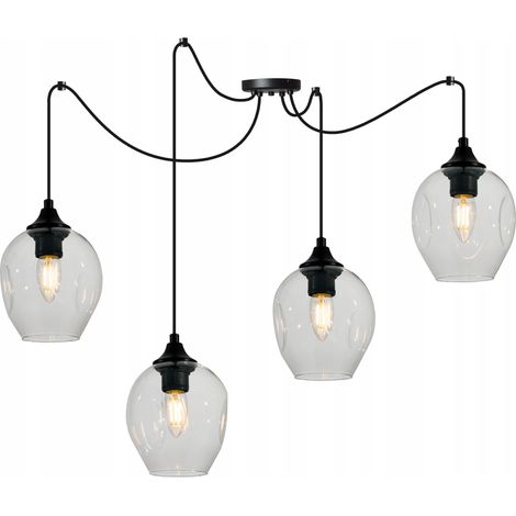 LAMPADA A SOSPENSIONE MODERNA A FORMA DI RAGNO IN VETRO