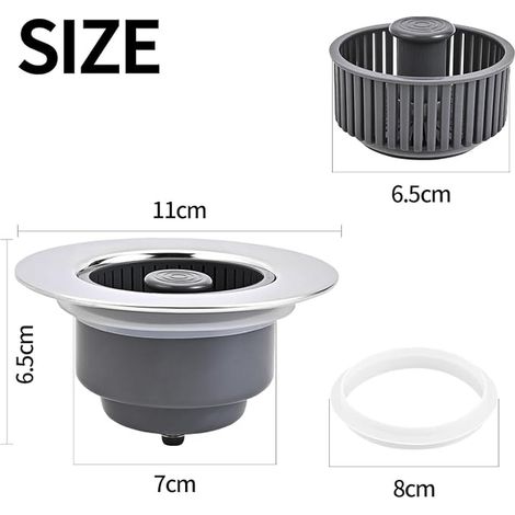 Universal 3 in 1 Pop-Up Kitchen Sink Plug (1/3)