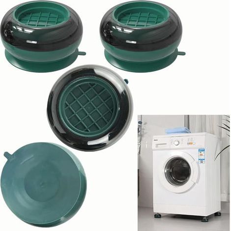 Lntyq Pieds Anti-Chocs pour Machine à Laver - Vert 1 set (Pack de 4), Taille 7.6x4cm, Universels Tapis Anti-Dérapants, Amortisseurs Machines Laver, Sèche-Linge, Réfrigérateurs, Meubles (1/5)