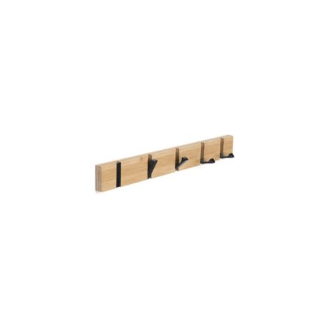 Porte-manteau mural en bois avec 5 crochets – Design naturel pour entrée ou chambre (1/5)