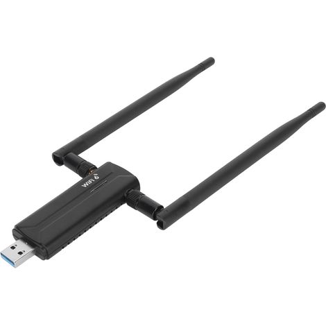 Adaptateur WiFi 6E AX5400 USB 3.0 Triple Bande 6GHz/5GHz/2.4GHz avec Antennes 6dBi pour Réseau Sans Fil Haute Vitesse (1/5)