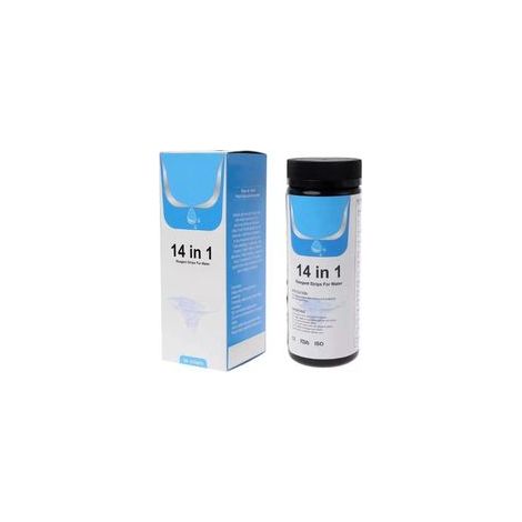 Papier test multifonctionnel 14 en 1 pour piscine, paquet de 50, chlore résiduel, valeur pH, alcalinité, eau potable, étang de source chaude (1/2)