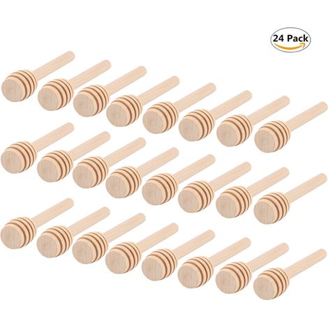 Lot de 24 bâtonnets en bois léger pour miel, cuillère à miel, tige de mélange (1/5)