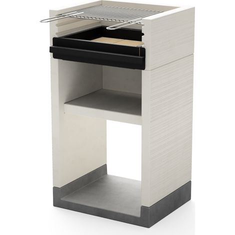 TUOZI - Barbacoa de Obra para Carbón Modelo VENIT FLEX (Gris/Blanco - 59 x 47 x 106 cm) REF: T00514 - Uso en Exteriores (1/3)