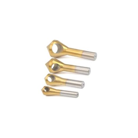 Juego de 4 brocas de chaflán, brocas cónicas para cortar metal, madera y plástico - Crezuo