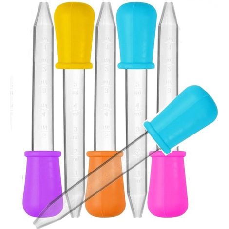 Pipette per liquidi, contagocce per liquidi, contagocce in silicone, pipette di trasferimento in silicone e plastica con punta a sfera per caramelle per bambini (1/5)