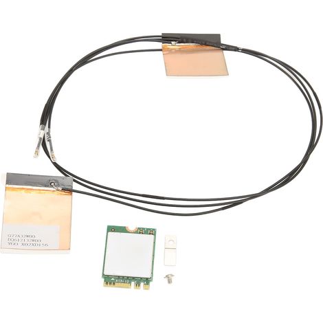Carte Wi-Fi 6E 5374M Gigabit 5G double bande Bluetooth 5.2 NGFF M2, adaptateur Wi-Fi pour PC sous Windows 10 et 11, avec 2 antennes intégrées. (1/5)