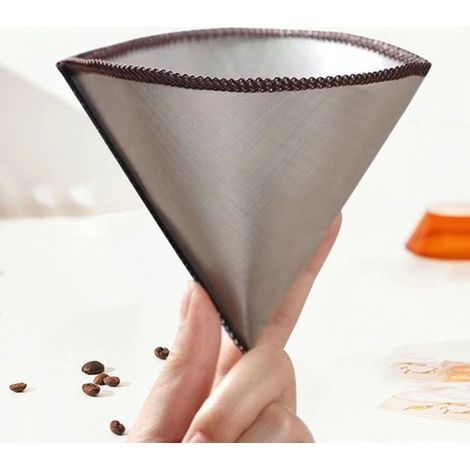 Kaffeefilter aus Edelstahl, ultrafeines, permanentes Kegelfiltergewebe, 3 4 Tassen, Edelstahl Kaffeefilter aus Metall für Kaffeemaschinen und and (1/5)