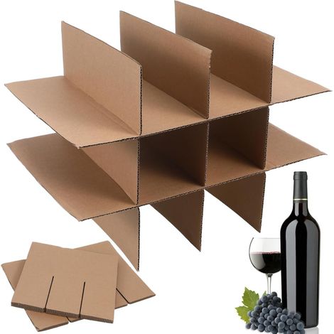 Lot de 5 séparateurs en verre pour cartons de déménagement - Cloisons réglables pour un transport sûr des objets fragiles - Cartons d'expédition - Application d'installation (1/5)