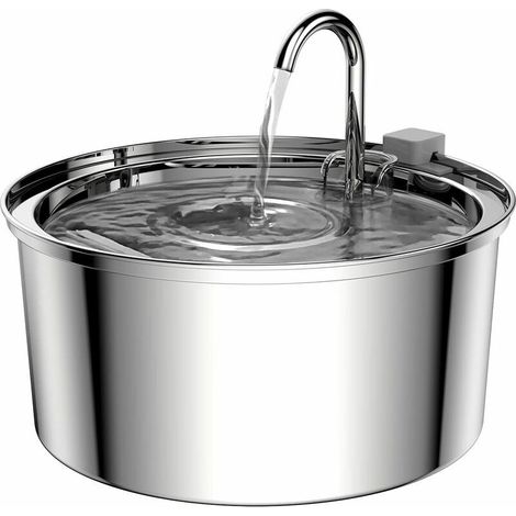 BRAVIX Fontaine à Eau pour Chat 3,2L, Fontaine pour Chat en Acier Inoxydable, avec Pompe améliorée et 3 filtres de Rechange, (1/5)