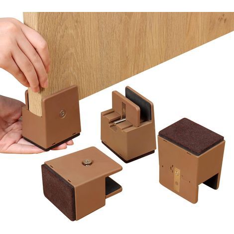 Rehausseurs de chaise réglables 5,1 cm – Pince à vis pour fixation sécurisée – S'adapte aux pieds de 0 à 1,5'' – Supporte jusqu'à 20 000 lb (1/5)