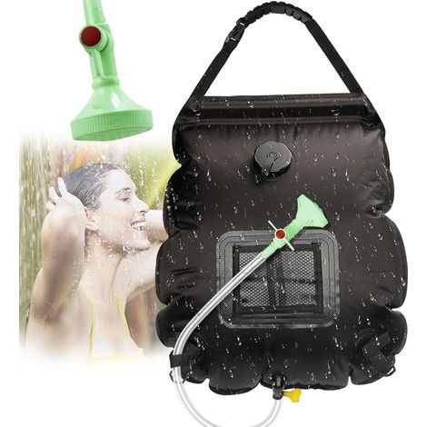 Sac De Douche Solaire - 20 L - Pour Camping Randonnée Escalade - Pliable Avec Tuyau Et Robinet - Température Affichée (1/5)