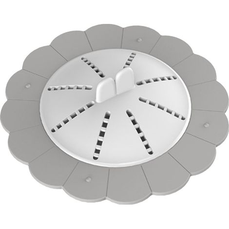 Verstopfungsfreier Schutzsieb für Badezimmerabflüsse, Bodenfilter, Duschfilter, Spülbeckensieb, Haarstopper für Küche und Bad, grau (1/5)