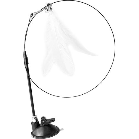 Jouet interactif pour chat avec ventouses puissantes, long bâton flexible, jouet à plumes pour chat, pour le jeu et l'exercice (1/4)