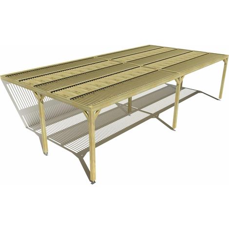 Pergola bois • 10m x 5m • adossée • sens largeur • lames orientables bioclimatiques incluses • livraison comprise (1/3)