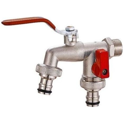 Robinet de jardin extérieur rétro à eau froide avec interface à levier unique (entrée et sortie 1/2 po) 1 adaptateur (3/4 po) (1/2)