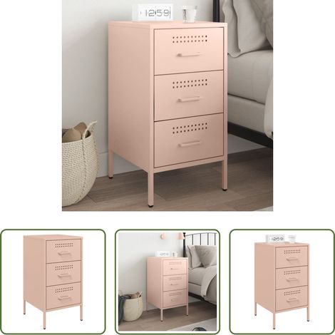 vidaXL Rosa - Nachttisch Rosa 36x39x68 cm Stahl (1/5)