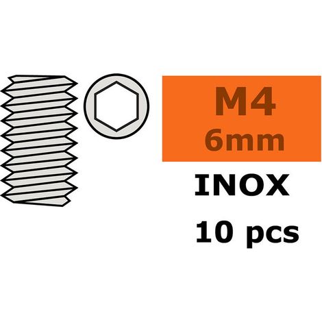 Revtec - Hex Set screw M4X6 - Inox - 10 pcs