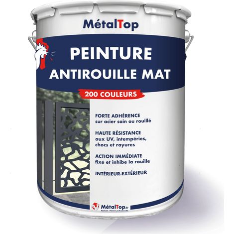 Peinture Antirouille Mat - Aluminium blanc - RAL 9006 - 5 L - Métaltop (1/4)