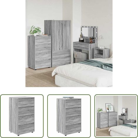 Holzschrank - Stauraumschränke 2 pcs Graues Sonoma 60 x 48 x 105 cm (1/5)