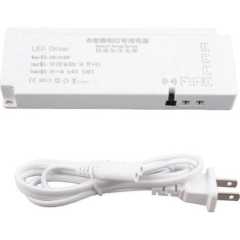 EWD‑12‑60W LED-Netzteil für Schranklampen mit 6 Schnittstellen, AC 100‑240V